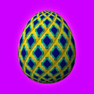 Happy Easter, Artfully designed and colorful 3D easter egg, 3D illustration o Illustrazione stock