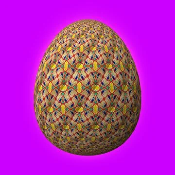 Happy Easter, Artfully designed and colorful 3D easter egg, 3D illustration o 库存插图