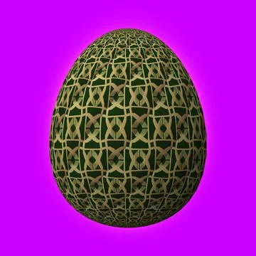Happy Easter, Artfully designed and colorful 3D easter egg, 3D illustration o Stock Illustration