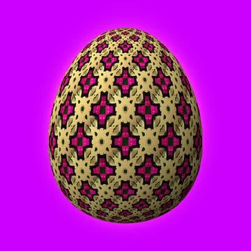 Happy Easter, Artfully designed and colorful 3D easter egg, 3D illustration o Stock-Illustration