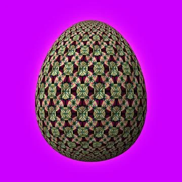 Happy Easter, Artfully designed and colorful 3D easter egg, 3D illustration o Stock Illustration