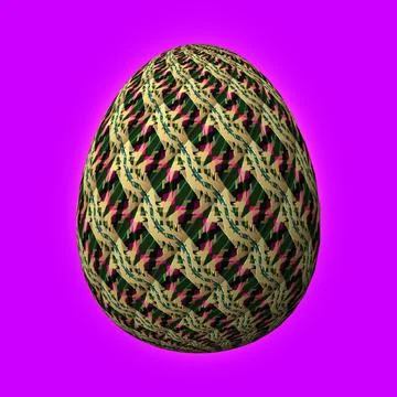 Happy Easter, Artfully designed and colorful 3D easter egg, 3D illustration o 스톡 일러스트