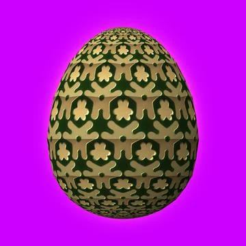 Happy Easter, Artfully designed and colorful 3D easter egg, 3D illustration o Stock Illustration