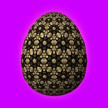 Happy Easter, Artfully designed and colorful 3D easter egg, 3D illustration o Stock Illustration