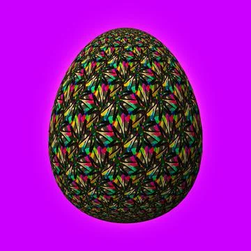 Happy Easter, Artfully designed and colorful 3D easter egg, 3D illustration o Illustrazione stock