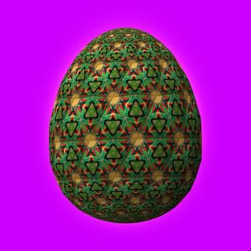Happy Easter, Artfully designed and colorful 3D easter egg, 3D illustration o Stockillustratie