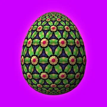 Happy Easter, Artfully designed and colorful 3D easter egg, 3D illustration o Stock Illustration