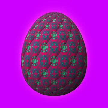 Happy Easter, Artfully designed and colorful 3D easter egg, 3D illustration o イラスト素材