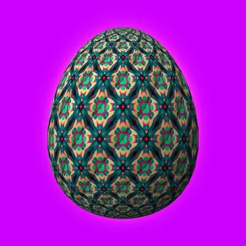 Happy Easter, Artfully designed and colorful 3D easter egg, 3D illustration o 库存插图
