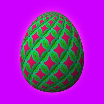 Happy Easter, Artfully designed and colorful 3D easter egg, 3D illustration o イラスト素材