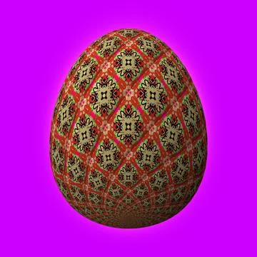 Happy Easter, Artfully designed and colorful 3D easter egg, 3D illustration o Stock-Illustration