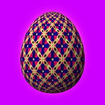 Happy Easter, Artfully designed and colorful 3D easter egg, 3D illustration o イラスト素材