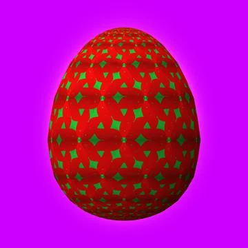 Happy Easter, Artfully designed and colorful 3D easter egg, 3D illustration o Stockillustratie
