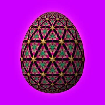 Happy Easter, Artfully designed and colorful 3D easter egg, 3D illustration o Stock Illustration