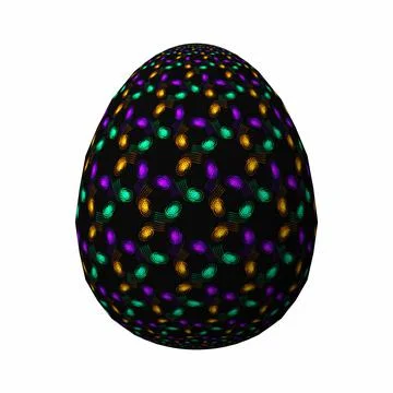 Happy Easter, Artfully designed and colorful 3D easter egg, 3D illustration o Stock Illustration