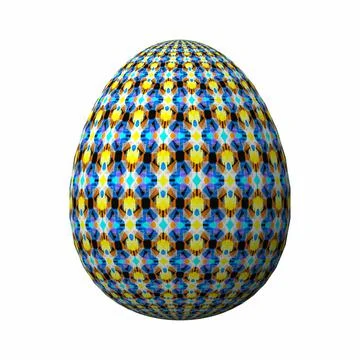Happy Easter, Artfully designed and colorful 3D easter egg, 3D illustration o Stock Illustration