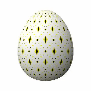 Happy Easter, Artfully designed and colorful 3D easter egg, 3D illustration o Illustrazione stock