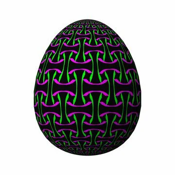 Happy Easter, Artfully designed and colorful 3D easter egg, 3D illustration o 스톡 일러스트