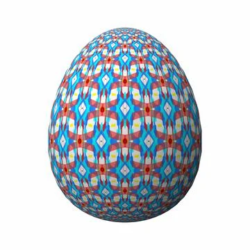 Happy Easter, Artfully designed and colorful 3D easter egg, 3D illustration o Stock Illustration