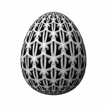 Happy Easter, Artfully designed and colorful 3D easter egg, 3D illustration o 스톡 일러스트
