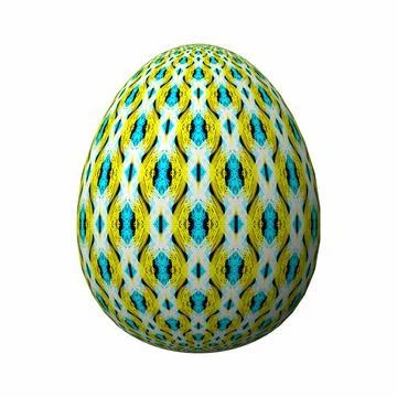 Happy Easter, Artfully designed and colorful 3D easter egg, 3D illustration o イラスト素材