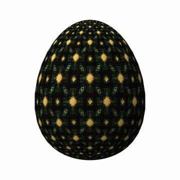 Happy Easter, Artfully designed and colorful 3D easter egg, 3D illustration o イラスト素材