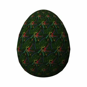 Happy Easter, Artfully designed and colorful 3D easter egg, 3D illustration o Stock Illustration
