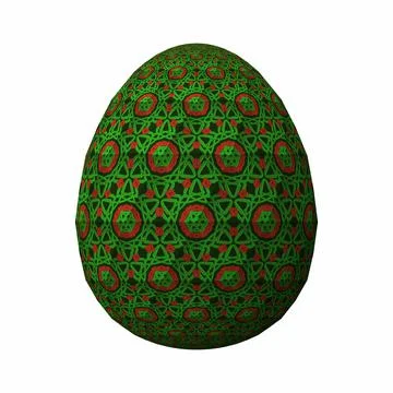 Happy Easter, Artfully designed and colorful 3D easter egg, 3D illustration o Stock Illustration
