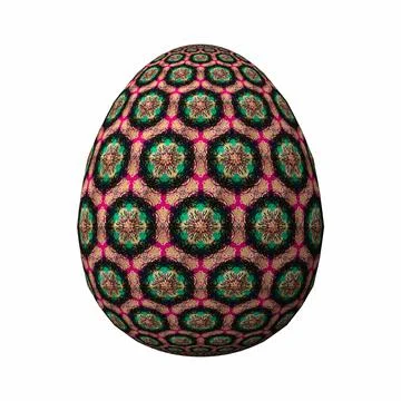 Happy Easter, Artfully designed and colorful 3D easter egg, 3D illustration o Stock Illustration