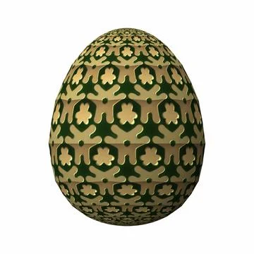 Happy Easter, Artfully designed and colorful 3D easter egg, 3D illustration o Stock Illustration