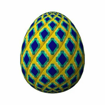 Happy Easter, Artfully designed and colorful 3D easter egg, 3D illustration o Stockillustratie