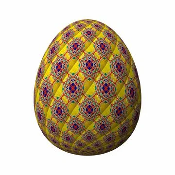 Happy Easter, Artfully designed and colorful 3D easter egg, 3D illustration o 스톡 일러스트