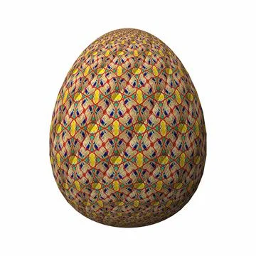 Happy Easter, Artfully designed and colorful 3D easter egg, 3D illustration o Stock Illustration