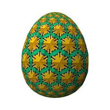 Happy Easter, Artfully designed and colorful 3D easter egg, 3D illustration o イラスト素材