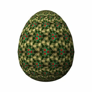 Happy Easter, Artfully designed and colorful 3D easter egg, 3D illustration o イラスト素材
