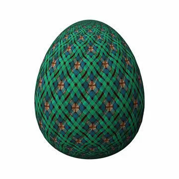 Happy Easter, Artfully designed and colorful 3D easter egg, 3D illustration o イラスト素材
