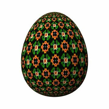 Happy Easter, Artfully designed and colorful 3D easter egg, 3D illustration o イラスト素材