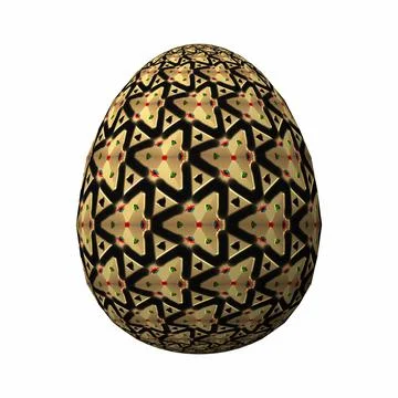 Happy Easter, Artfully designed and colorful 3D easter egg, 3D illustration o 库存插图