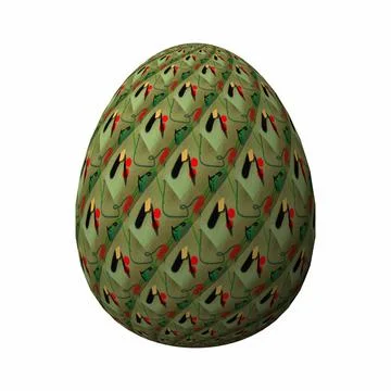 Happy Easter, Artfully designed and colorful 3D easter egg, 3D illustration o Stockillustratie