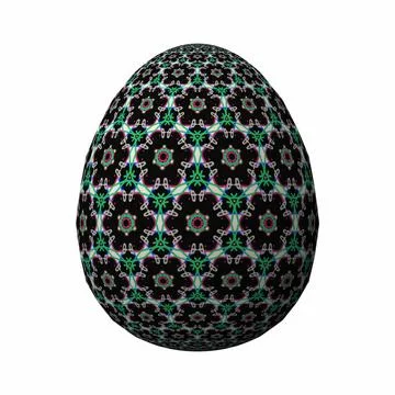 Happy Easter, Artfully designed and colorful 3D easter egg, 3D illustration o Stock Illustration