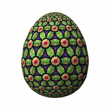 Happy Easter, Artfully designed and colorful 3D easter egg, 3D illustration o Stock Illustration