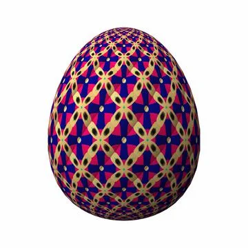 Happy Easter, Artfully designed and colorful 3D easter egg, 3D illustration o イラスト素材