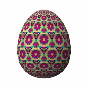 Happy Easter, Artfully designed and colorful 3D easter egg, 3D illustration o Stock Illustration