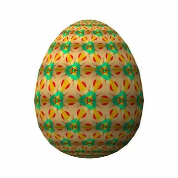 Happy Easter, Artfully designed and colorful 3D easter egg, 3D illustration o イラスト素材