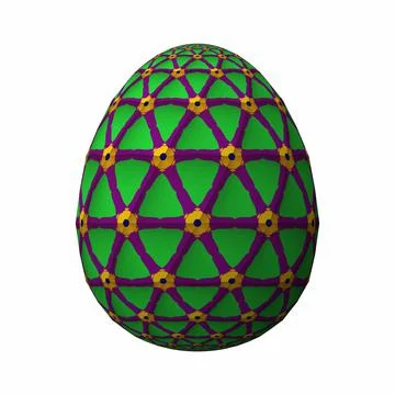 Happy Easter, Artfully designed and colorful 3D easter egg, 3D illustration o Stock Illustration