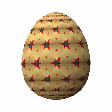 Happy Easter, Artfully designed and colorful 3D easter egg, 3D illustration o 스톡 일러스트