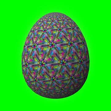 Happy Easter, Artfully designed and colorful 3D easter egg, 3D illustration o Stock Illustration