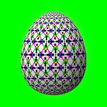 Happy Easter, Artfully designed and colorful 3D easter egg, 3D illustration o イラスト素材