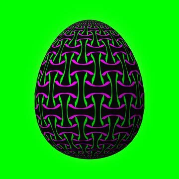 Happy Easter, Artfully designed and colorful 3D easter egg, 3D illustration o Stock Illustration
