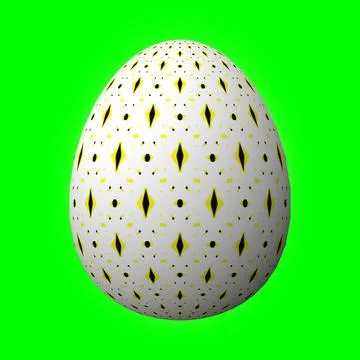 Happy Easter, Artfully designed and colorful 3D easter egg, 3D illustration o イラスト素材